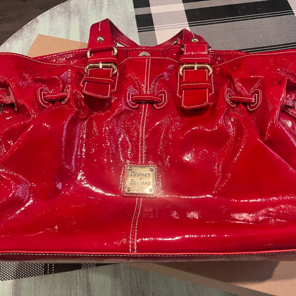 Patent Leather Fire Engine Red Dooney and Bourke Tote